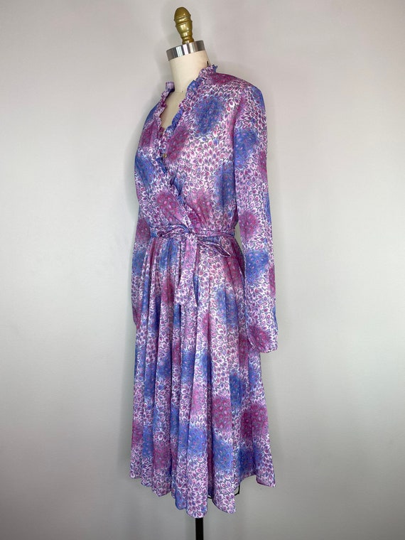 Vintage Secretary 70s Violet Dress - image 3