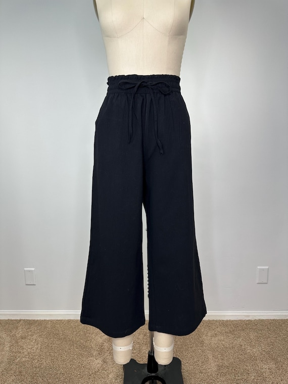 Black Linen Gaucho Pants - image 2