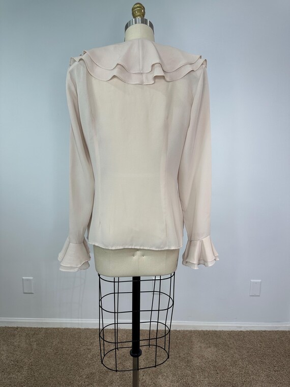 Jacobi Tan Ruffle Button Down Blouse - image 6