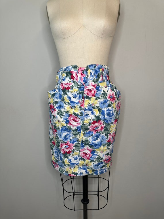 Botanical High Waist Skirt with Belt