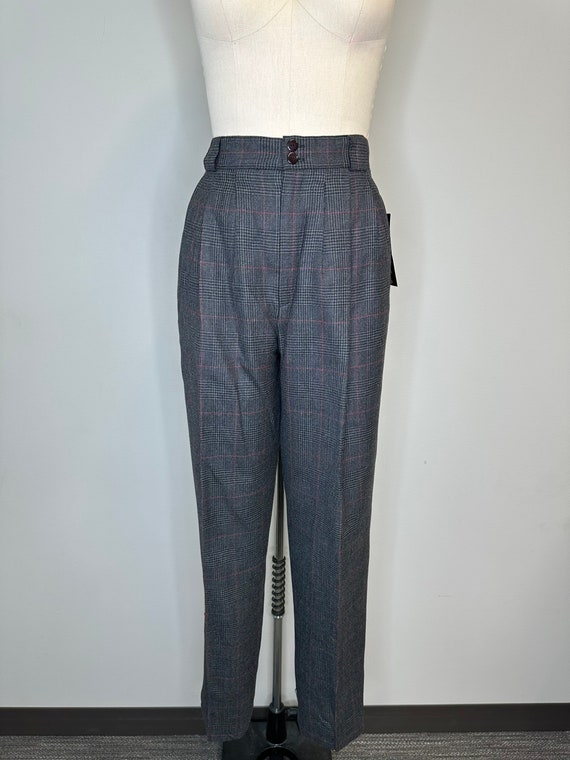 Giorgio Sant Angelo Wool Pleated Red & Black Plaid