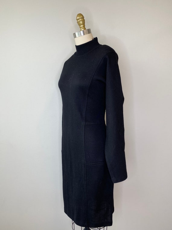 Black Thick Turtleneck Sweater Dress - image 7