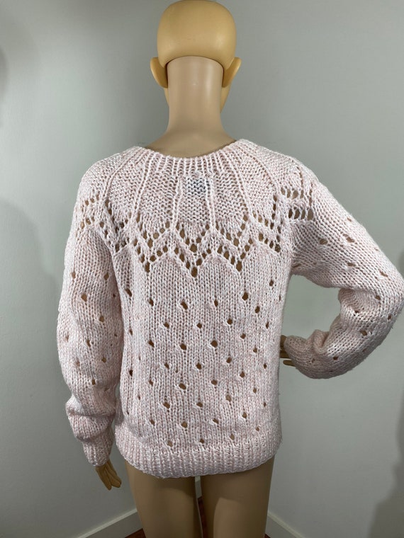 Vintage Light Pink Knit Sweater - image 7