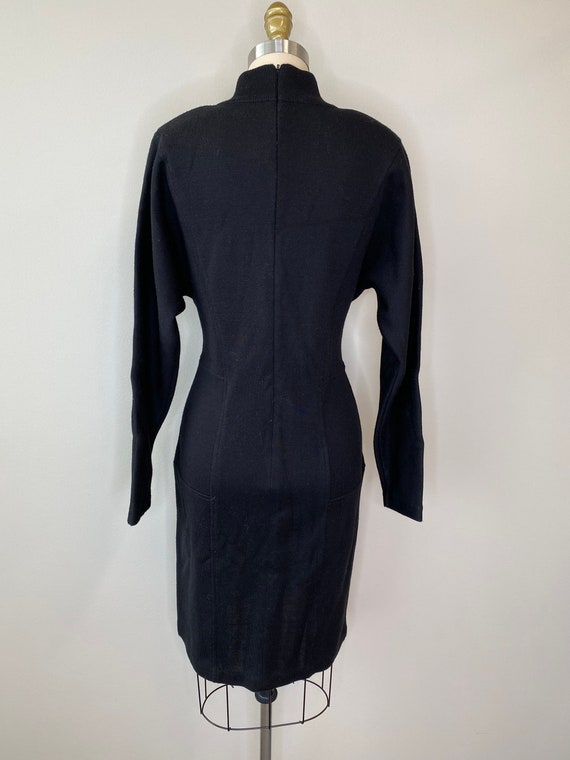 Black Thick Turtleneck Sweater Dress - image 6