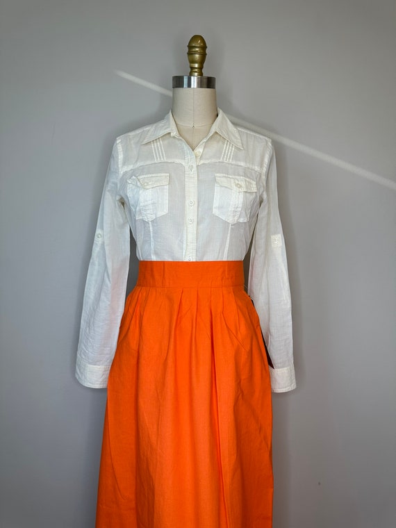 Orange Straight Below the Knee Skirt