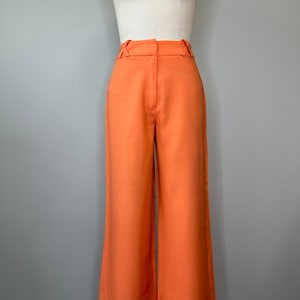 Orange Straight Leg Texture Trousers
