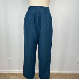 Casablanca Teal Wool Pleated Trousers