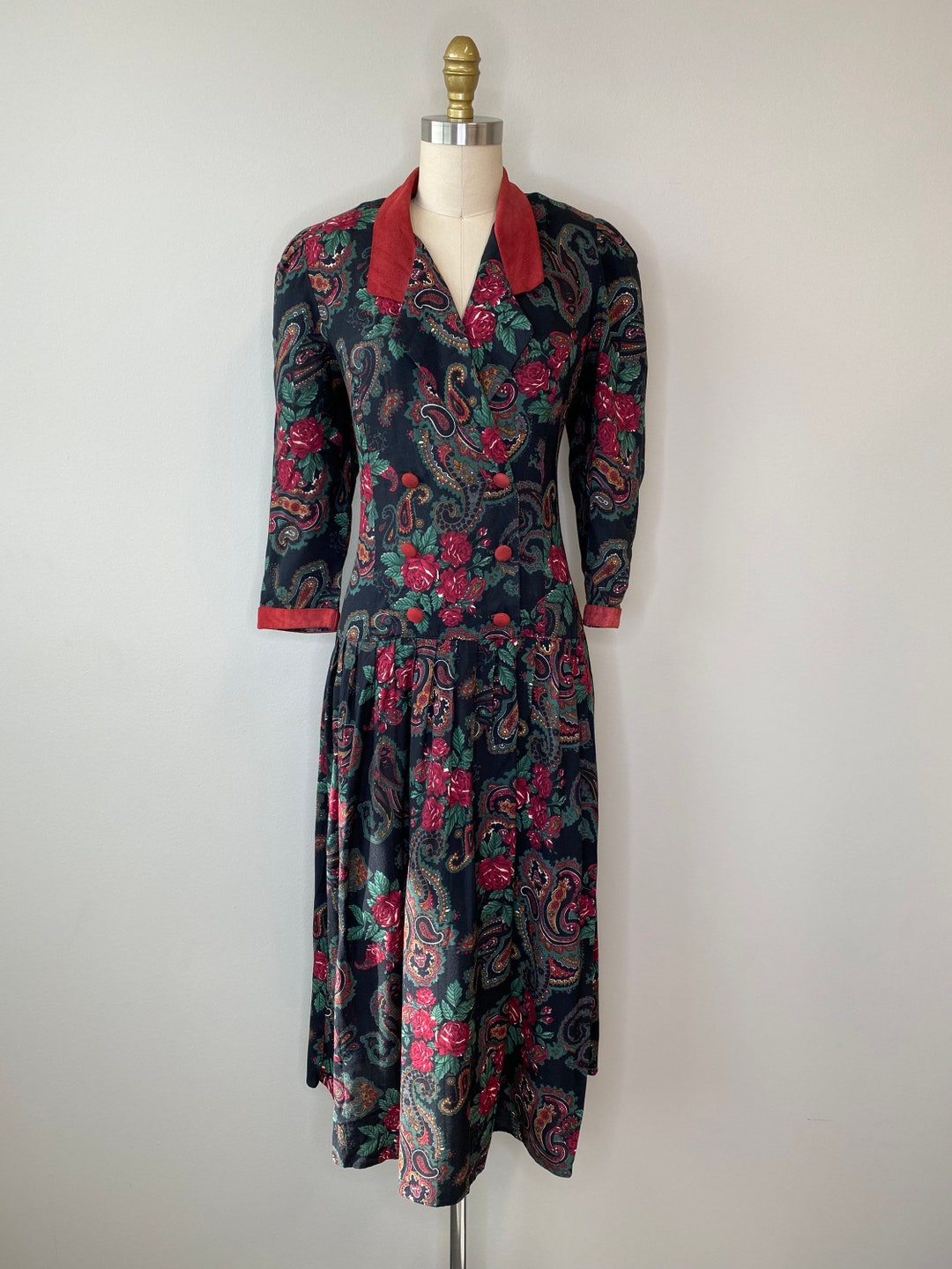 Slate Floral Drop Waist Dress main image 0