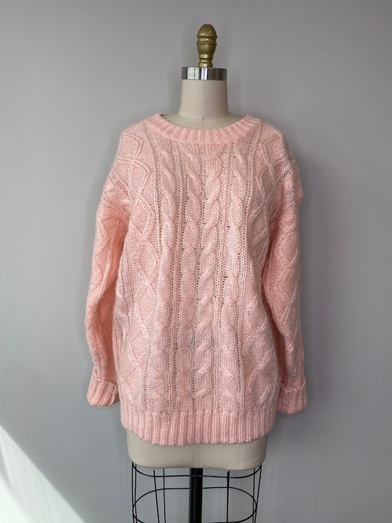 Vintage Peach Acrylic Knit Sweater - image 1