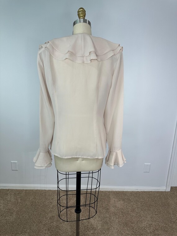 Jacobi Tan Ruffle Button Down Blouse - image 5