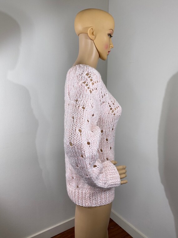 Vintage Light Pink Knit Sweater - image 8