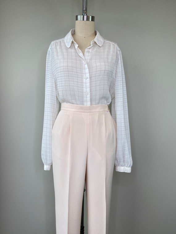 Vintage Dusty Pink Silk Trousers - image 6