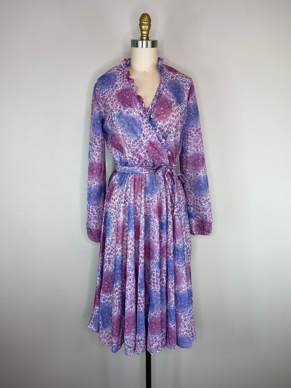 Vintage Secretary 70s Violet Dress - image 1