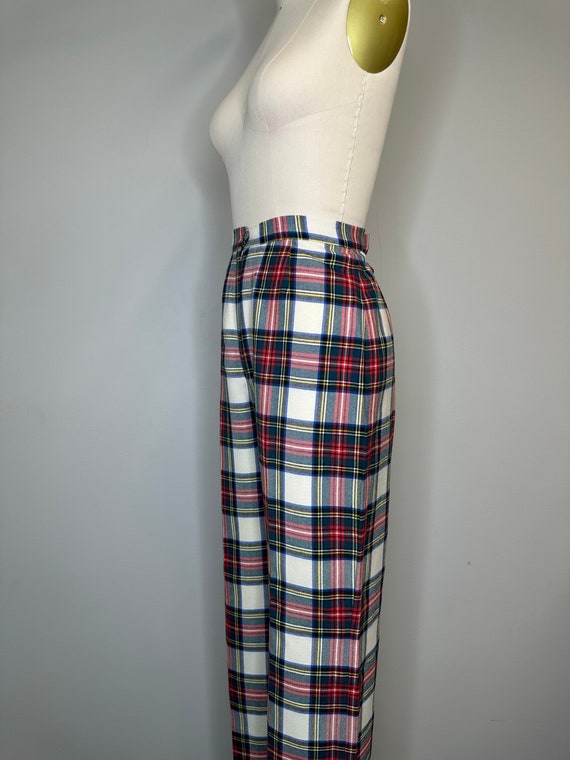 70s Red & Green Plaid Trousers - image 8