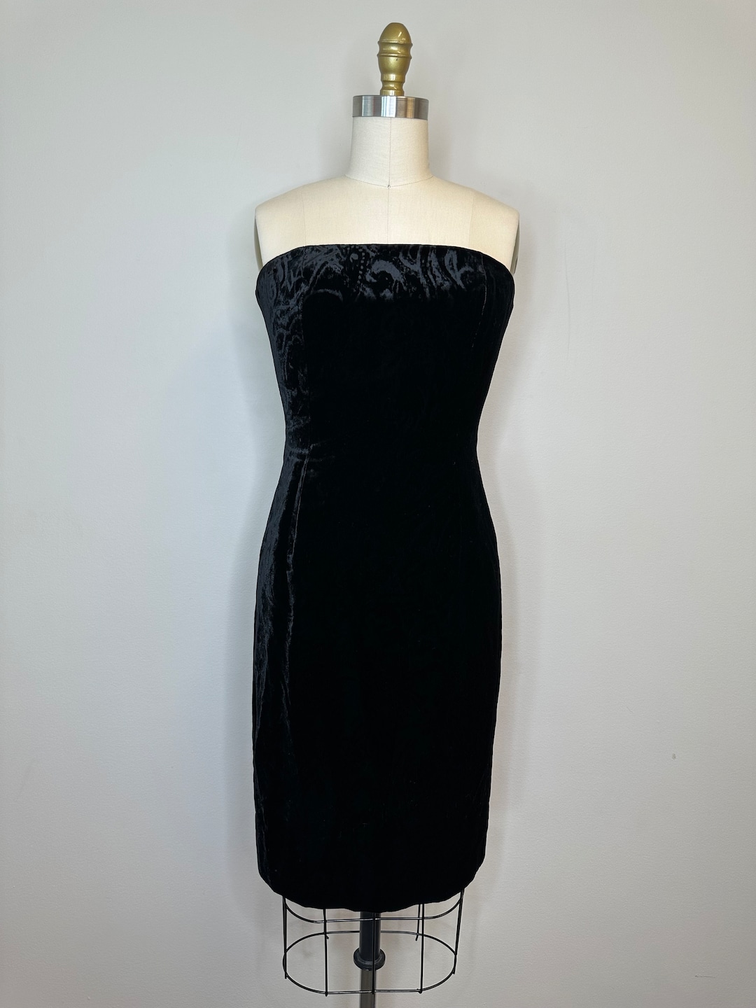 Vintage Black Velour Strapless Dress Etsy — free download