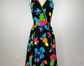 California Design Vibrant Floral Wrap Dress