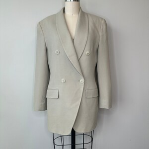 Jones New York Tan Double Breast Wool Blazer
