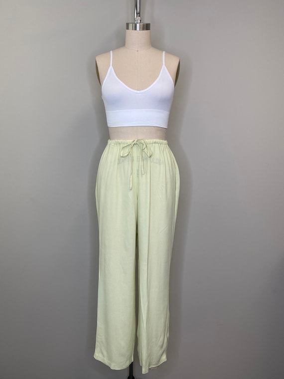Lime Green Flowy Trousers