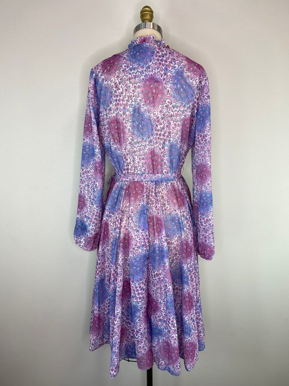 Vintage Secretary 70s Violet Dress - image 5