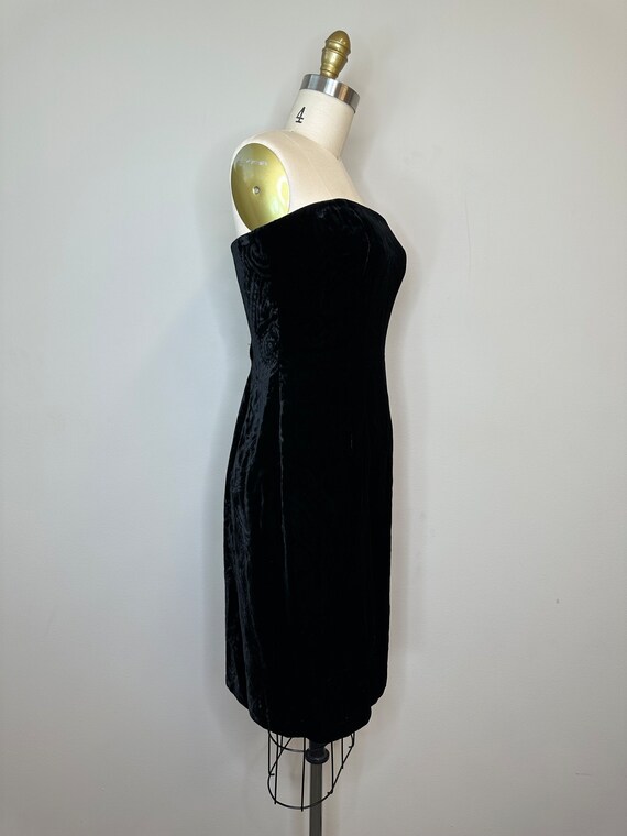 Strapless Crystal Stripes Dress Black HV1985