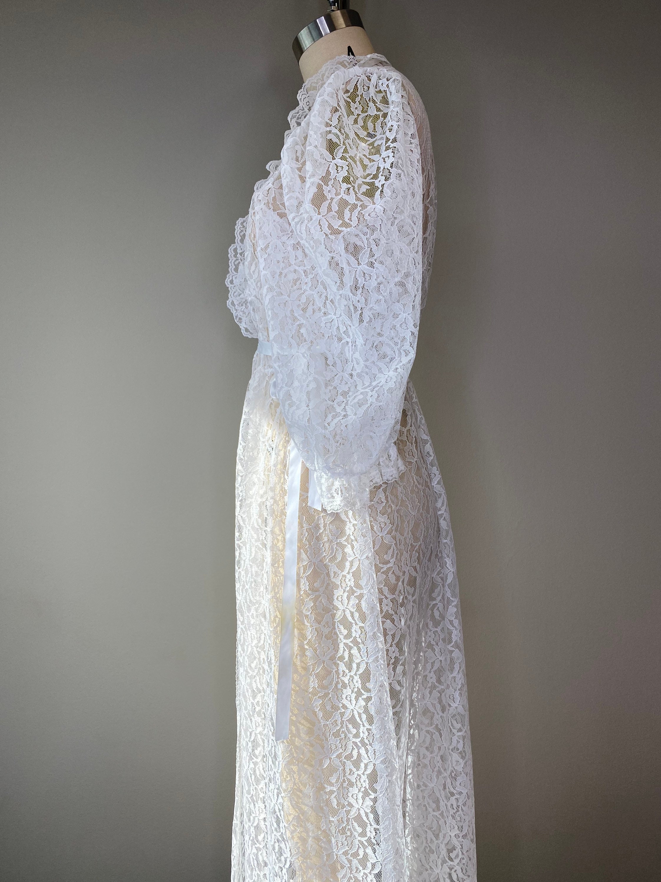 Leather Robe White Romantic White Lace Robe - Etsy