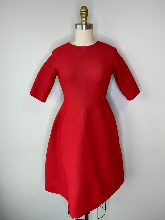 Orangish Red Fit& Flare Dress