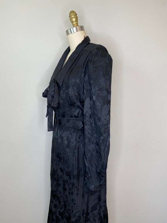 Black Silk Secretary Dress - image 3