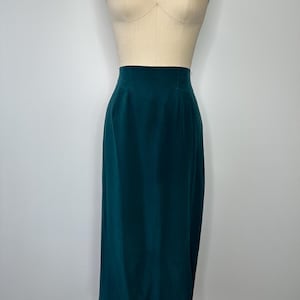 Silk Blue Green Silk Midi Skirt