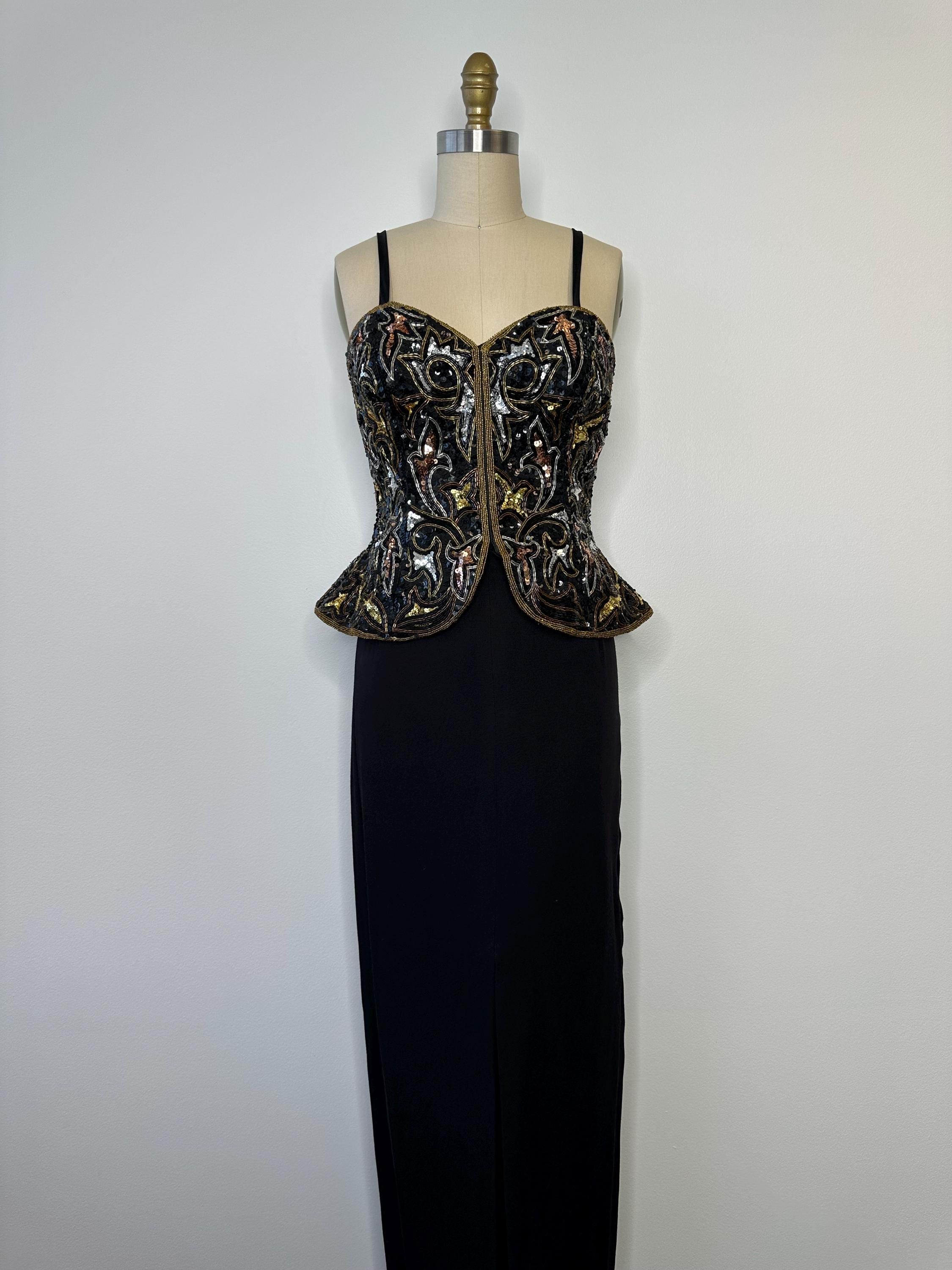 black sequin peplum dress Strapless Peplum Sequin Two Piece Maxi Dress Black