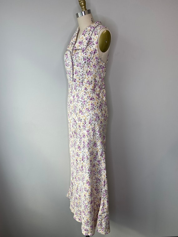 70s botanical garden long sleeveless dress - image 3