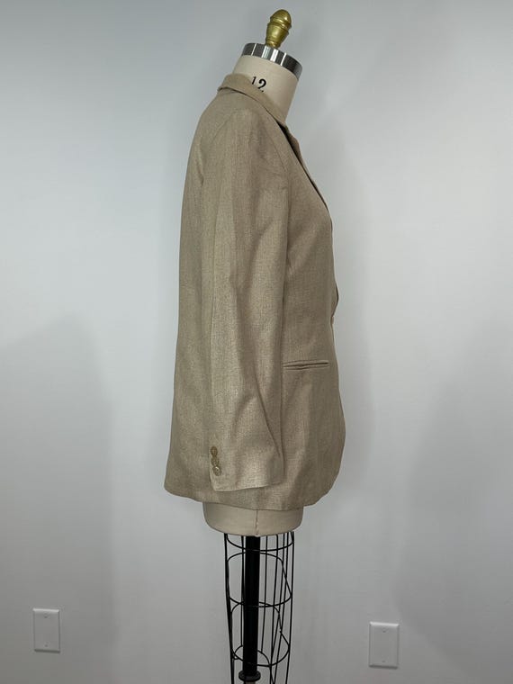 Taupe Single Button Linen Blend Blazer - image 4