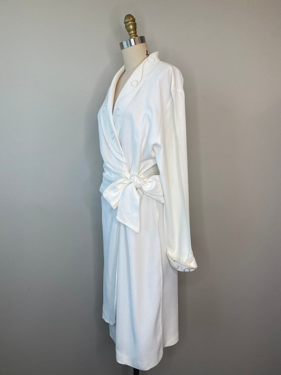 Chiffon FAUX-WRAP Dresses with Bow Ivory