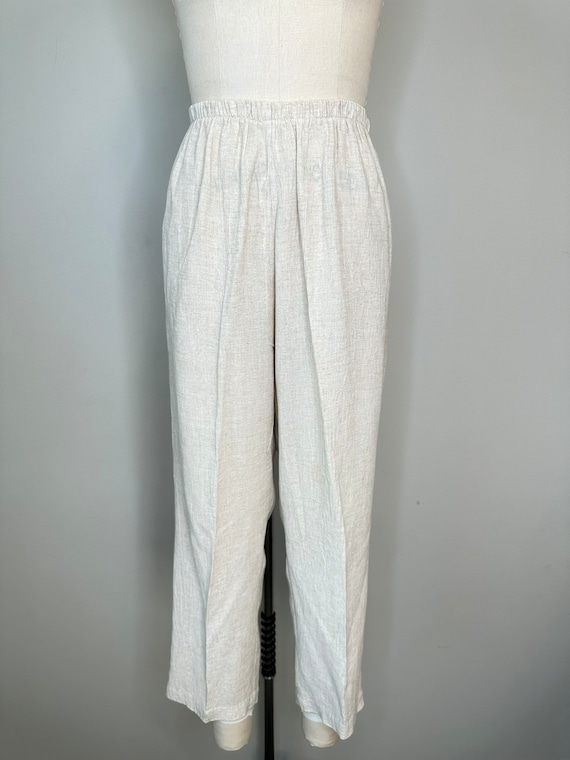 Cream Linen Ankle Slacks