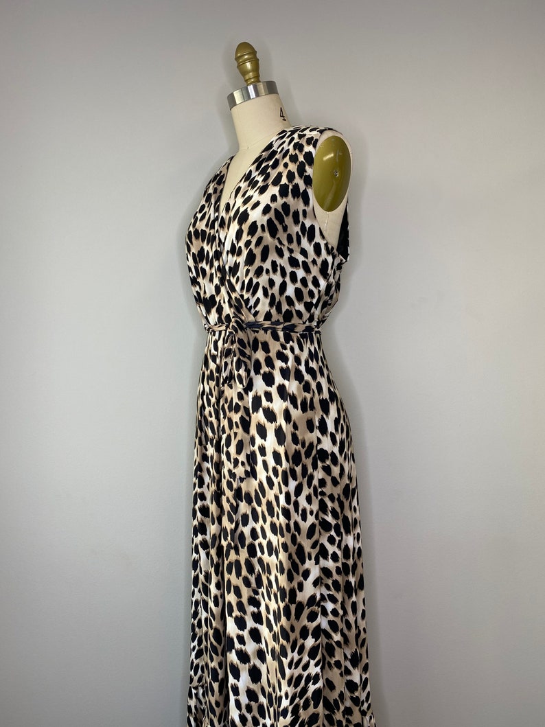 Stretchy Cheetah Maxi Dress Slit - L main image 1