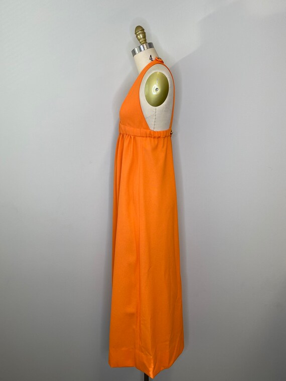 Vintage 70 Orange Halter Dress - image 3