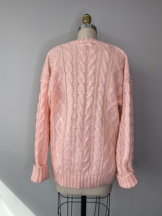 Vintage Peach Acrylic Knit Sweater - image 5