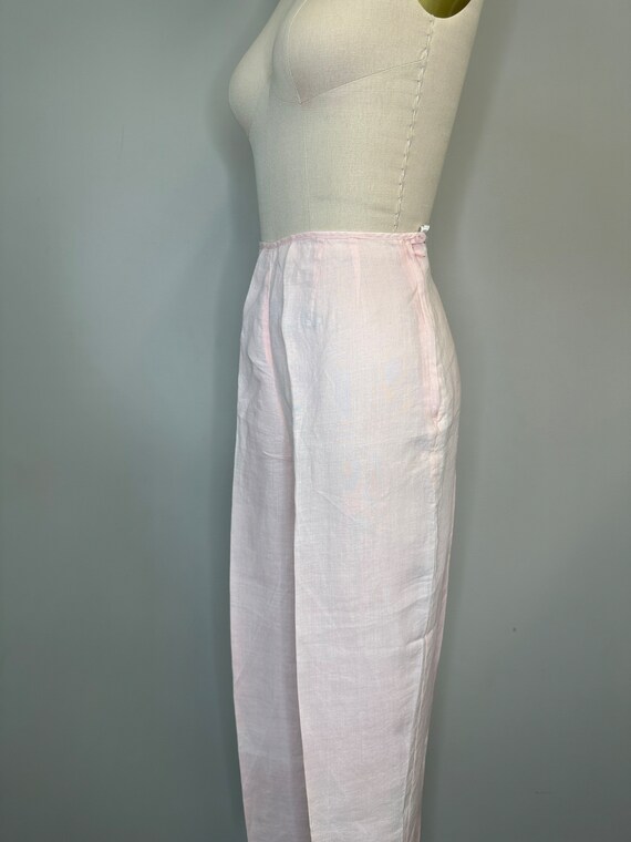 Women's Pink Linen Trousers & Pants