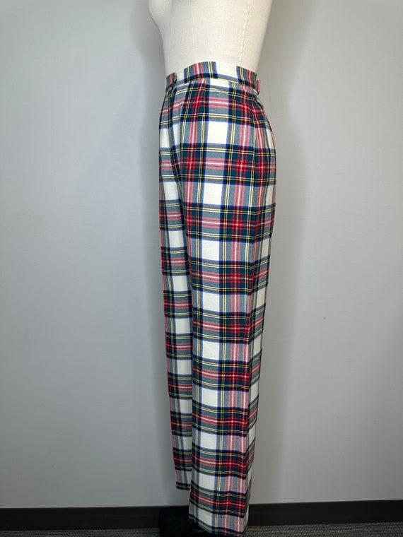 70s Red & Green Plaid Trousers - image 4