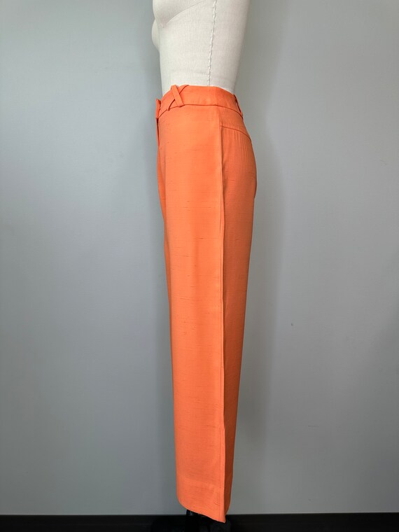 Orange Straight Leg Texture Trousers - image 5