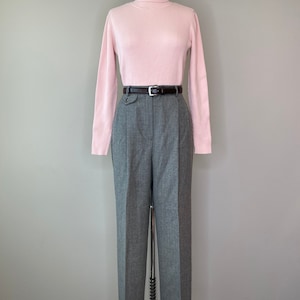 LRL Gray Wool Pleated Cuff Trousers