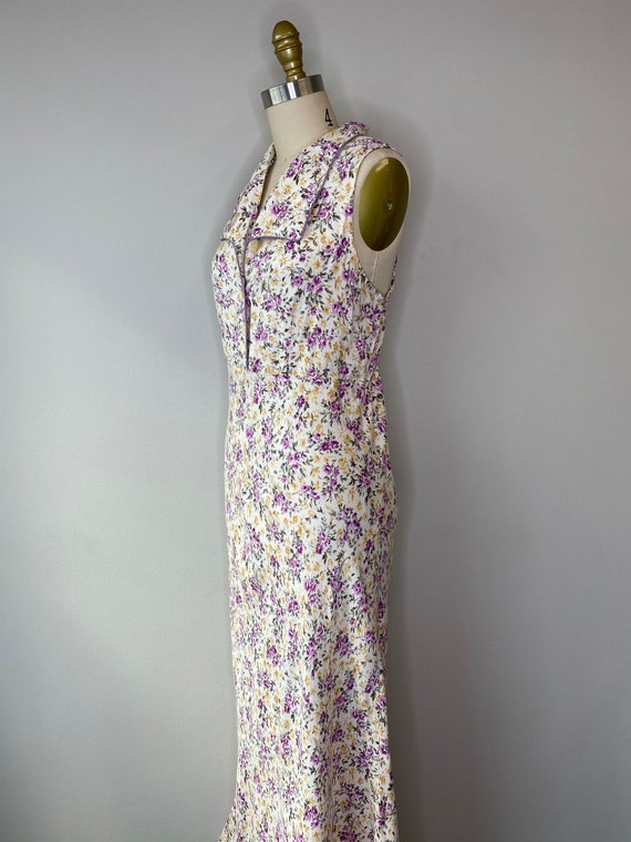70s botanical garden long sleeveless dress - image 8