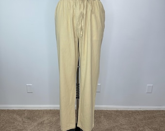 Pantalones de lino color canela con cordón