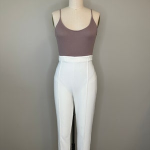 Vintage Cream Ribbed Cuff Leggings