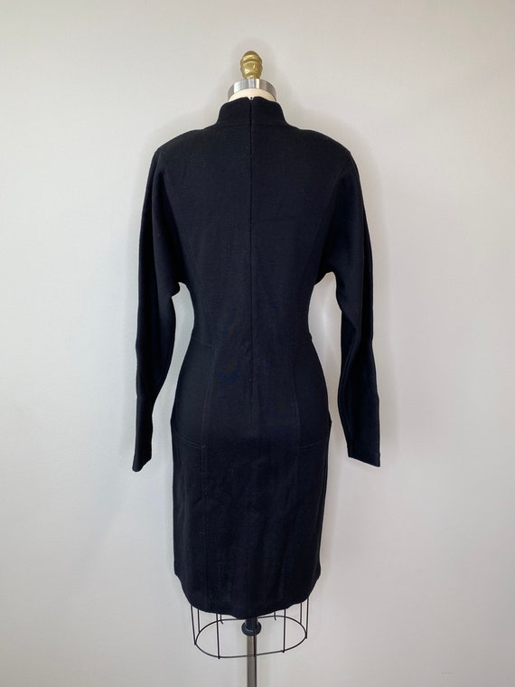 Black Thick Turtleneck Sweater Dress - image 4