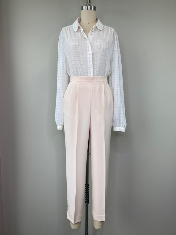 Vintage Dusty Pink Silk Trousers - image 1