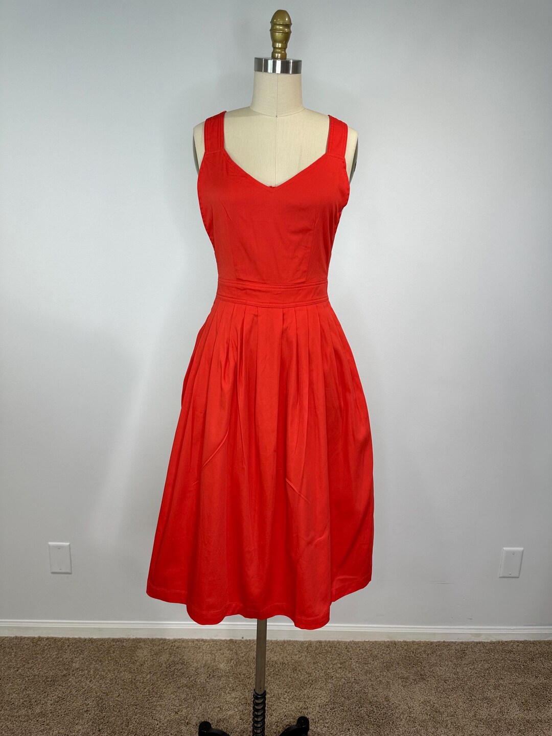 Red Criss Cross Back Fit and Flare Dress Red Criss Cross Back Fit and Flare Dress