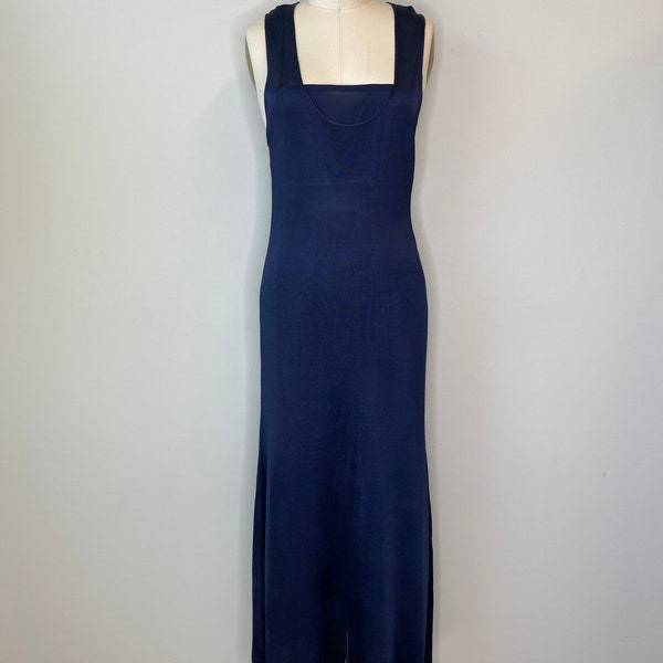 Ralph Lauren Black Label Blue Slinky Evening Gown Floor length dress