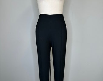 Vintage Ribbed Black Stirrup Pants