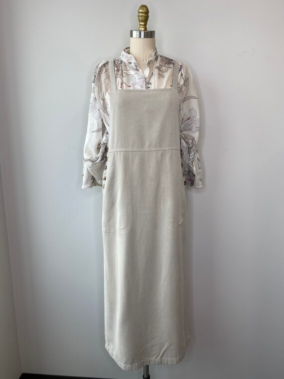 Vintage 90’s Tan Apron Dress - image 4