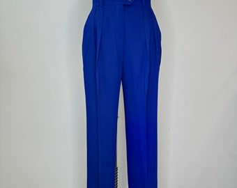 Escada Margaretha Ley Sapphire Blue Pleated Trousers